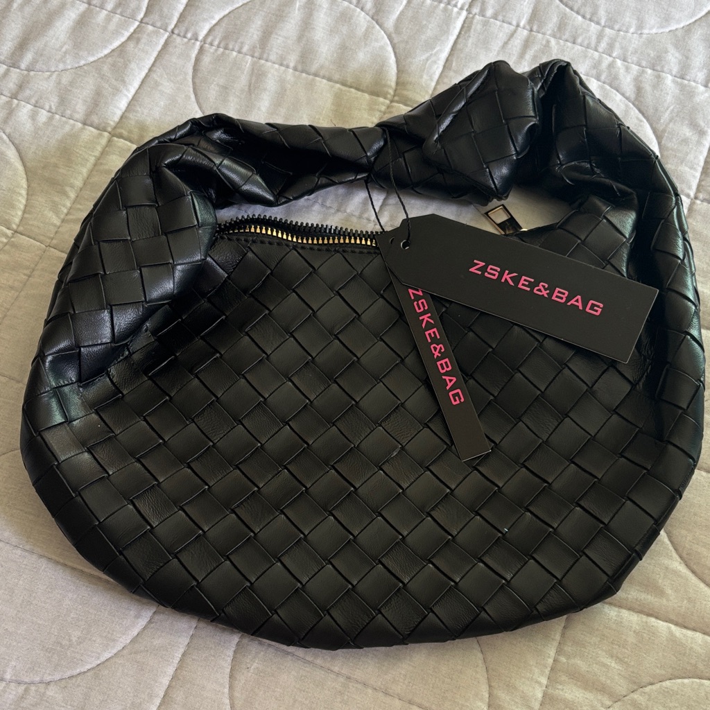 Black Woven Hobo Bag